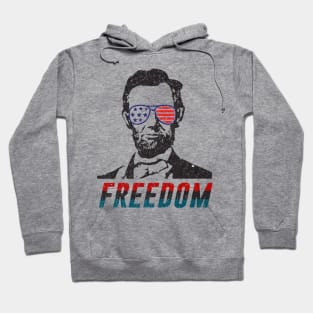 Hipster Abraham Lincoln in Sunglasses - Freedom Hoodie